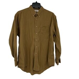 Vintage Abercrombie & Fitch Chamois Brown Button Up Shirt Mens Large Hong Kong